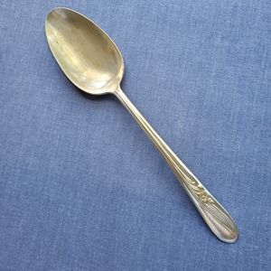 "Meadow Flower" Silver plate Serving Spoon by H & T Mfg. Circa 1940